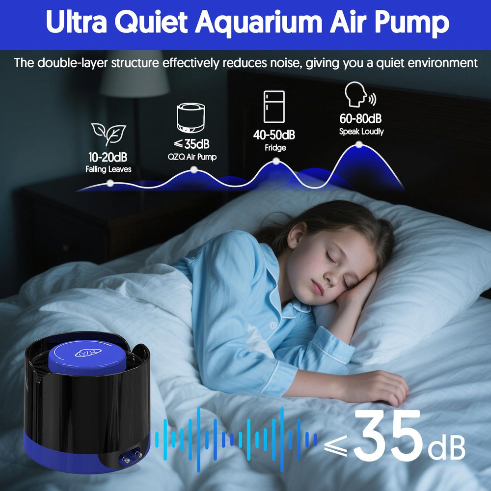 QZQ Aquarium Air Pump adjustable flow knob for custom aeration