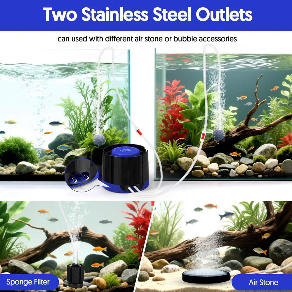 QZQ Aquarium Air Pump stability cushions reduce vibration for quiet operation