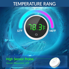 QZQ aquarium thermometer installed outside the tank below waterline for safe monitoring