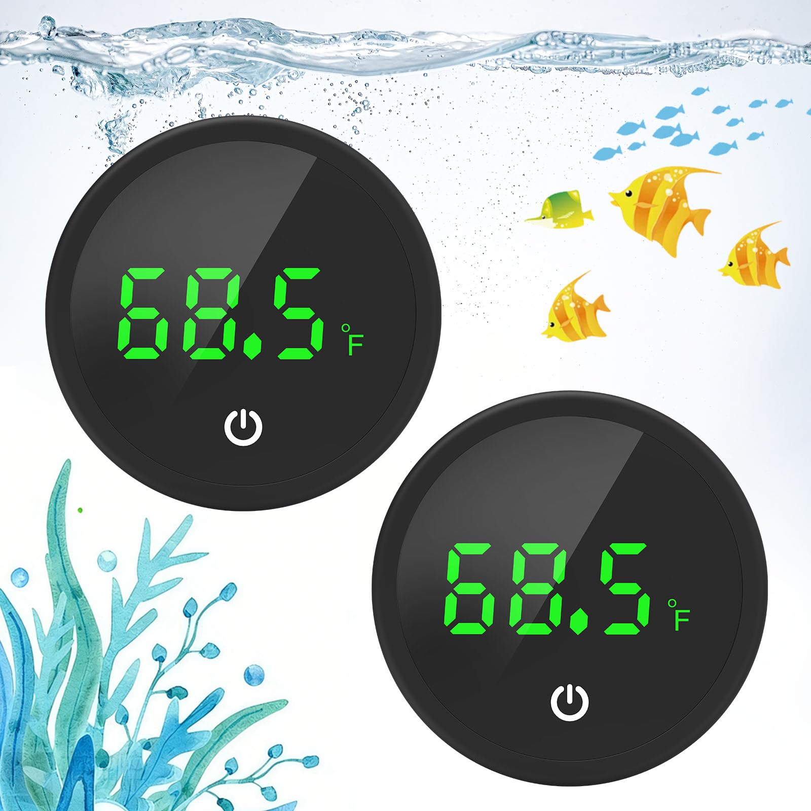 QZQ aquarium thermometer with wireless touch enables easy on-tank monitoring.
