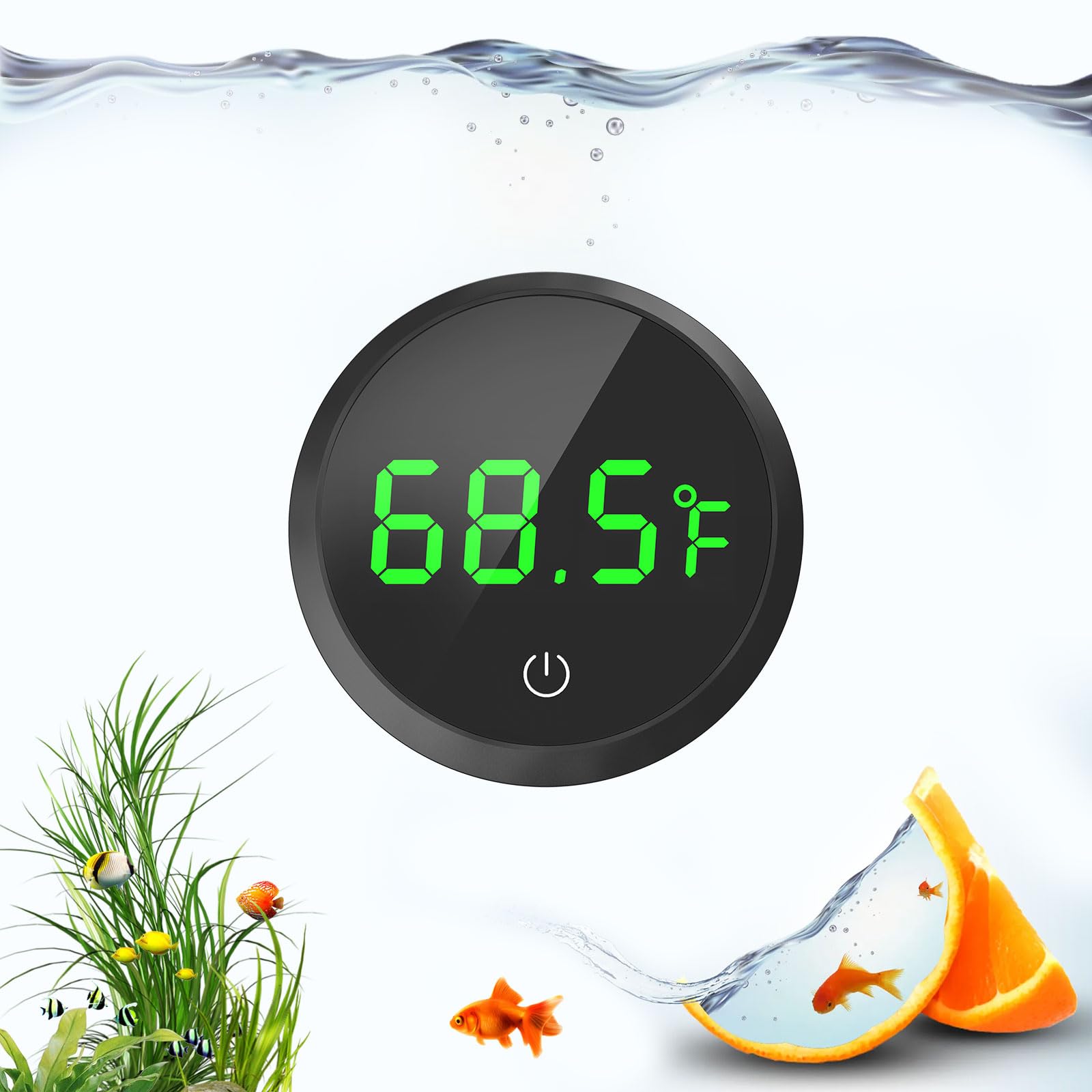 QZQ Compact digital thermometer suits axolotl turtle betta reef tanks