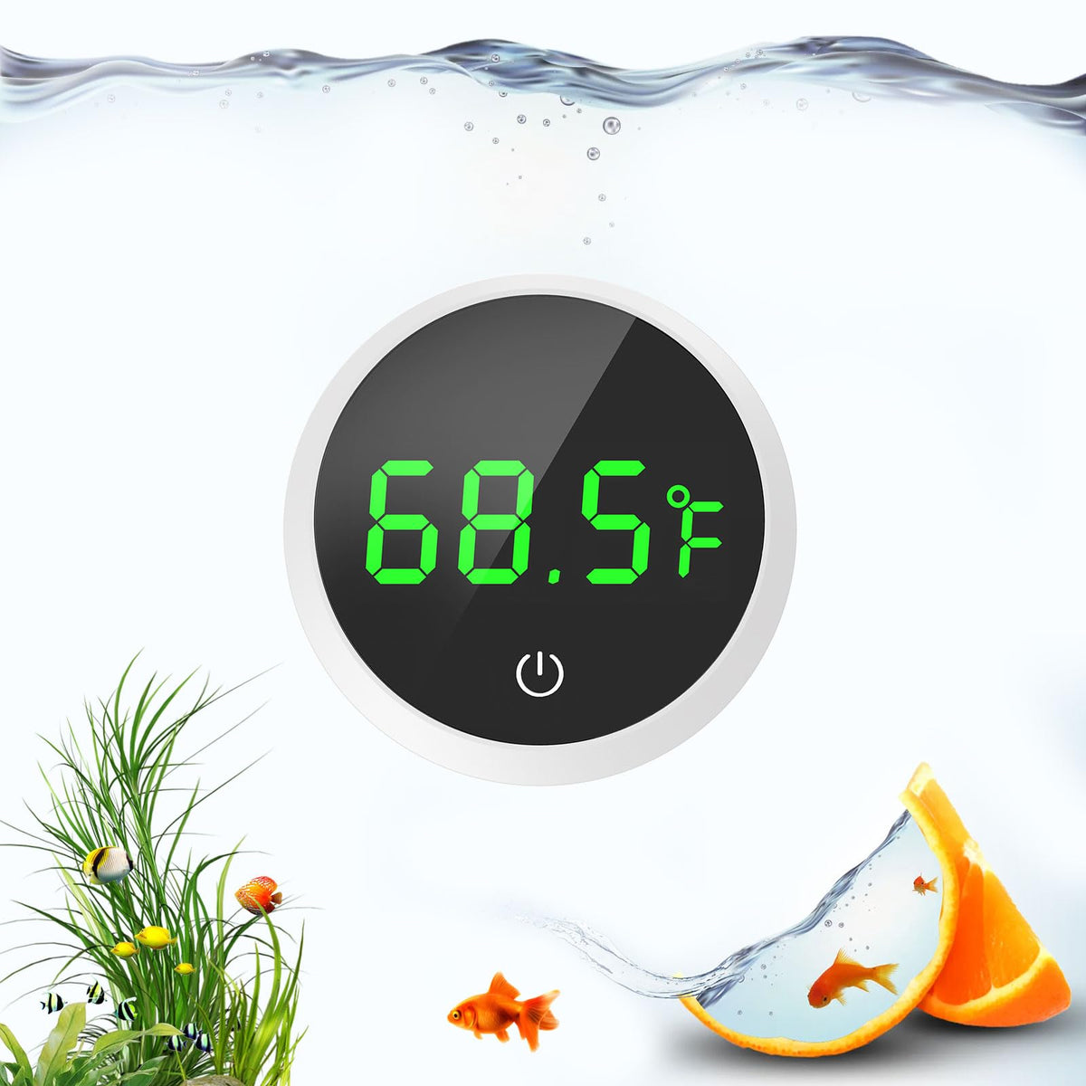 QZQ fish tank thermometer with LED display for clear day and night temperature readings
