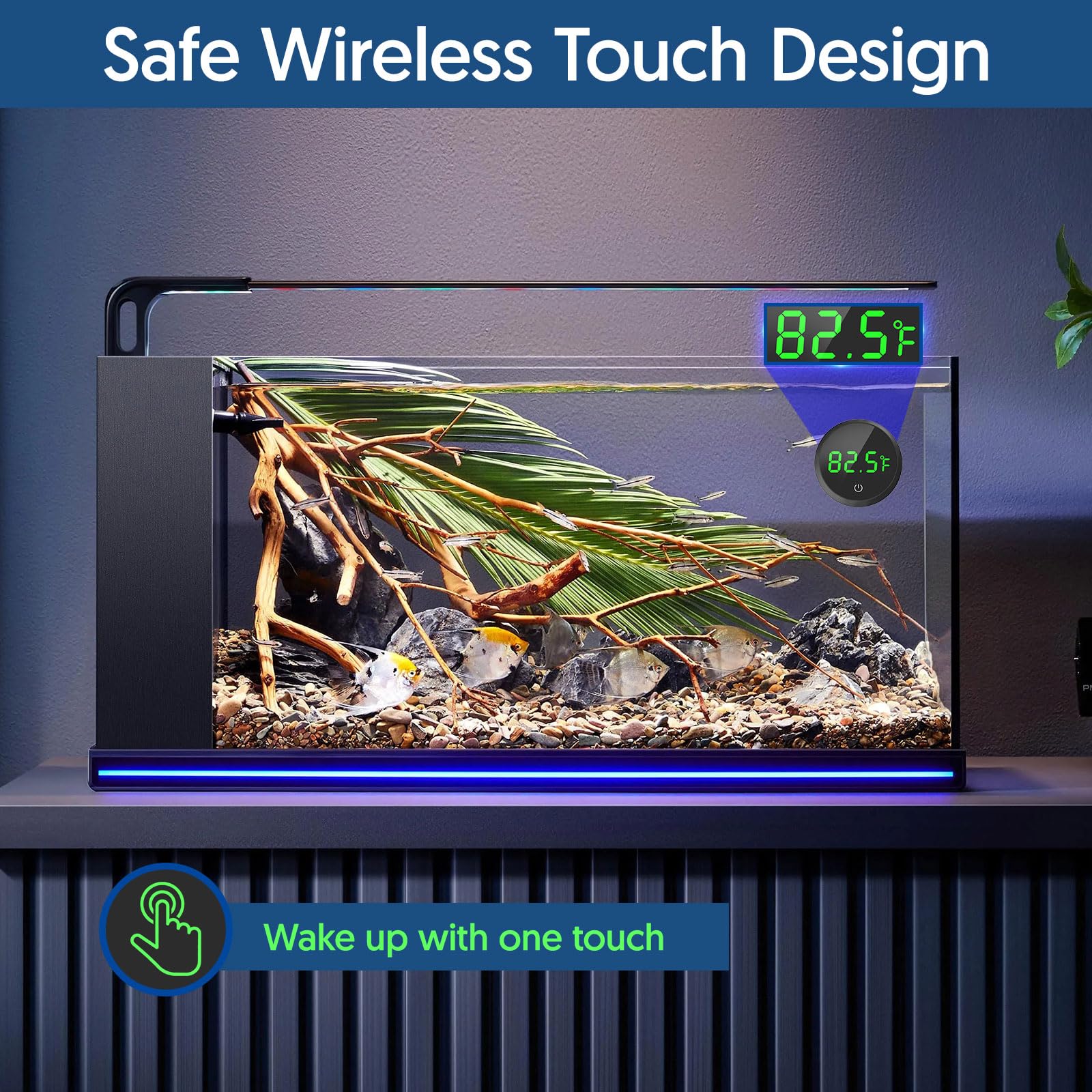 QZQ Wireless Touch Thermometer activates with a tap for quick power control