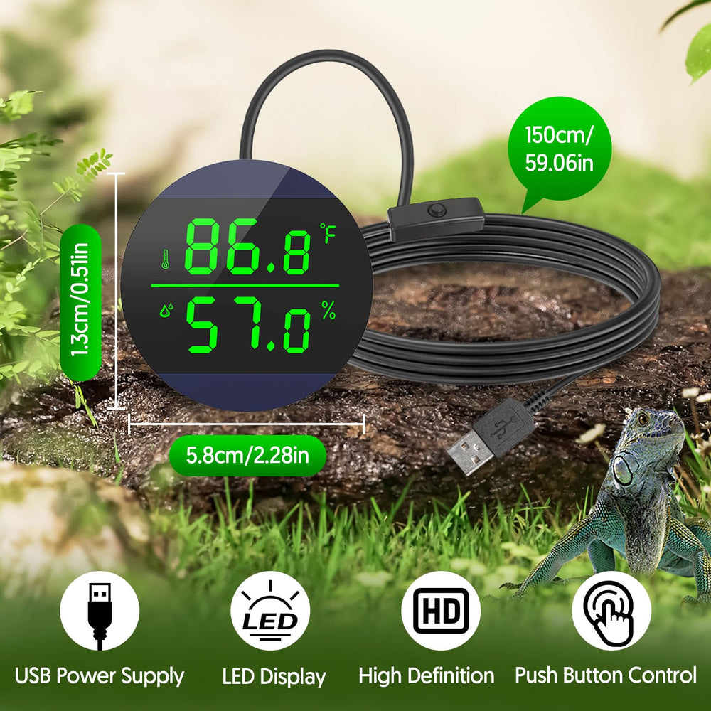 QZQ Reptile USB-power-cable image emphasizes easy plug-in operation.