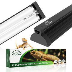 QZQ T5 UVB fixture front view highlights curved reflector for healthy basking