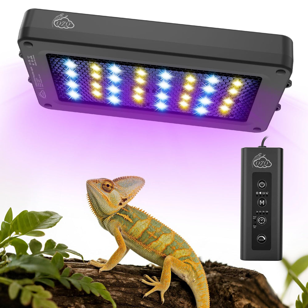 QZQ UVB light 24W front view for natural light cycles supporting healthy reptile activity.