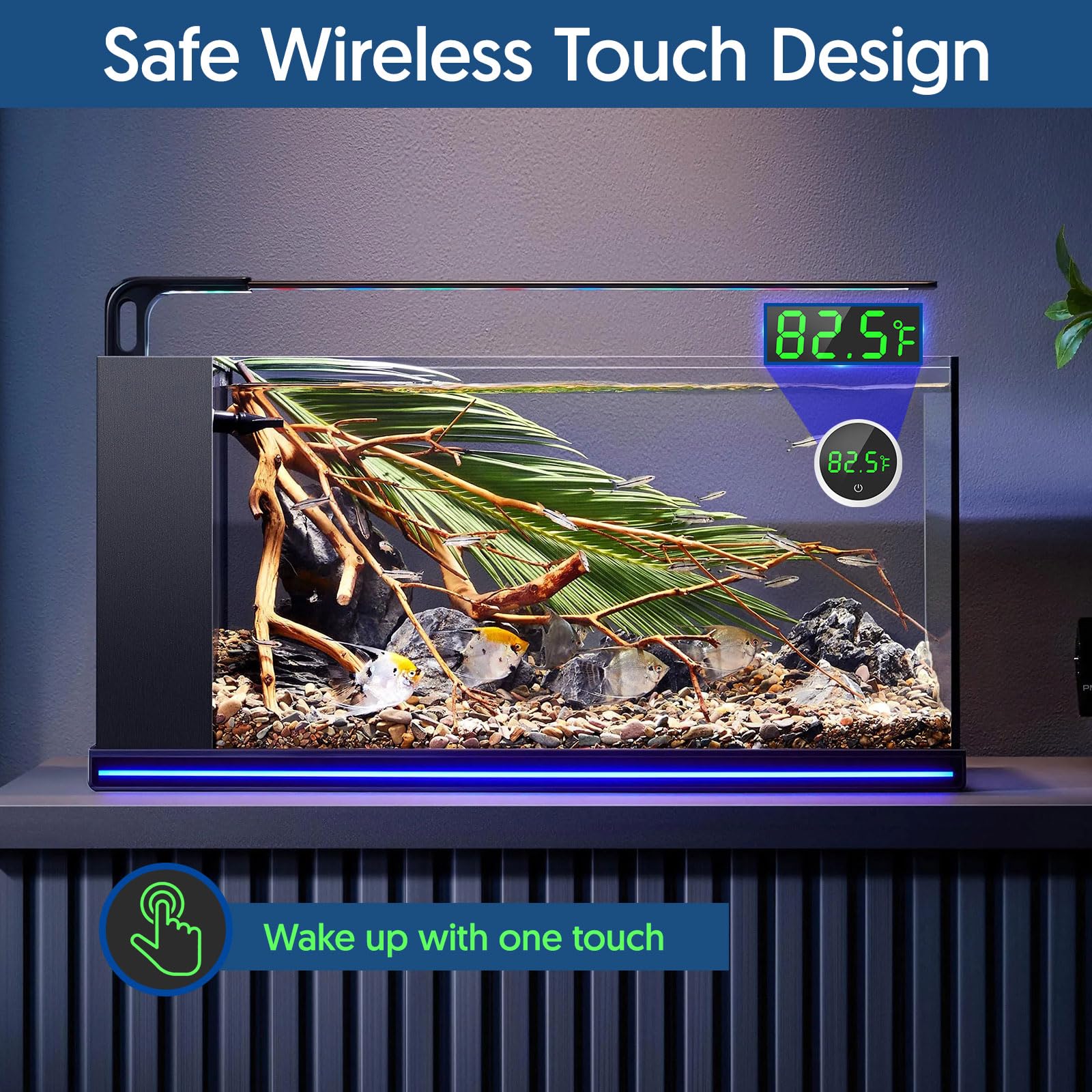 QZQ wireless touch thermometer with touch button for quick wake and reading