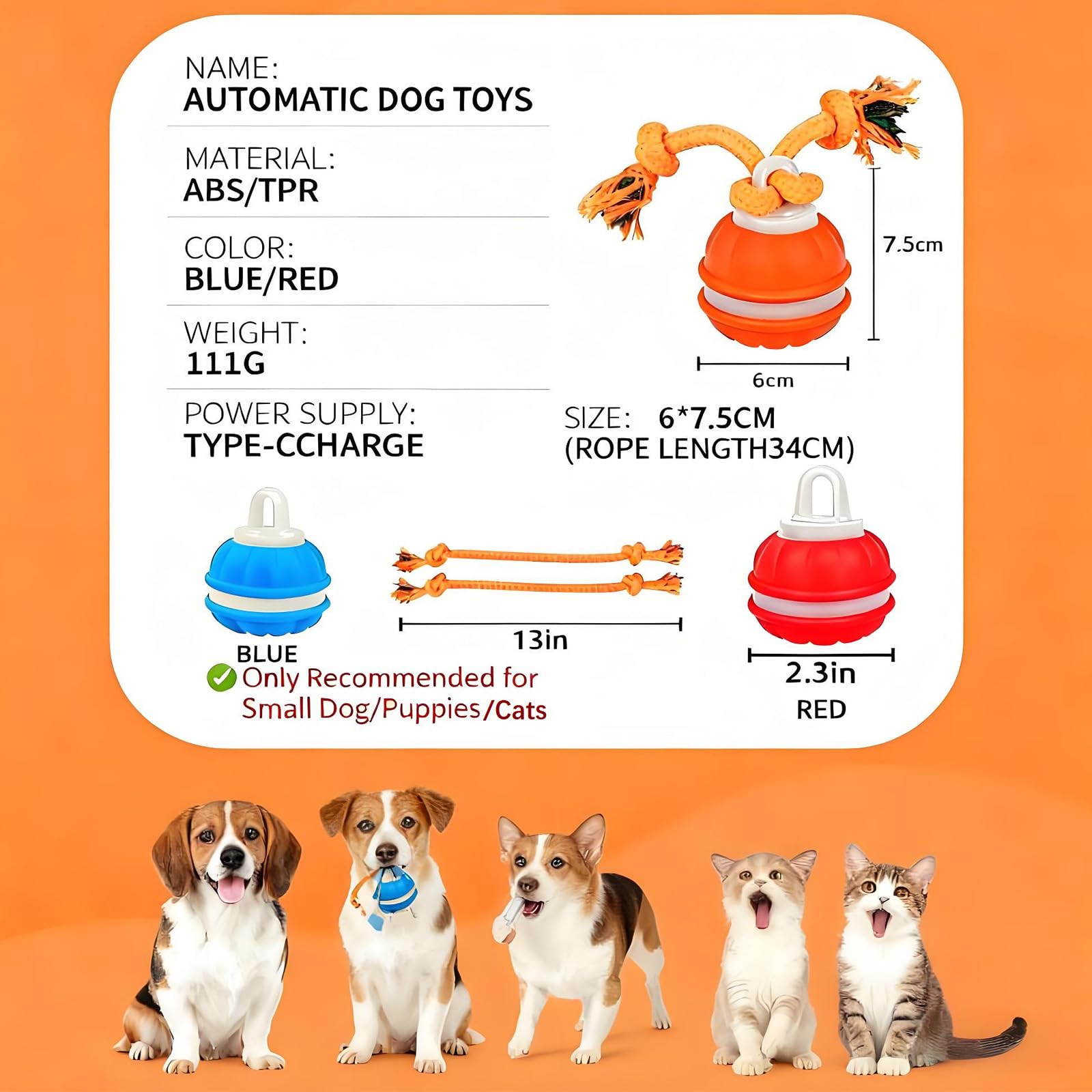 QZTRGDW moving dog ball enables solo play and energy release.