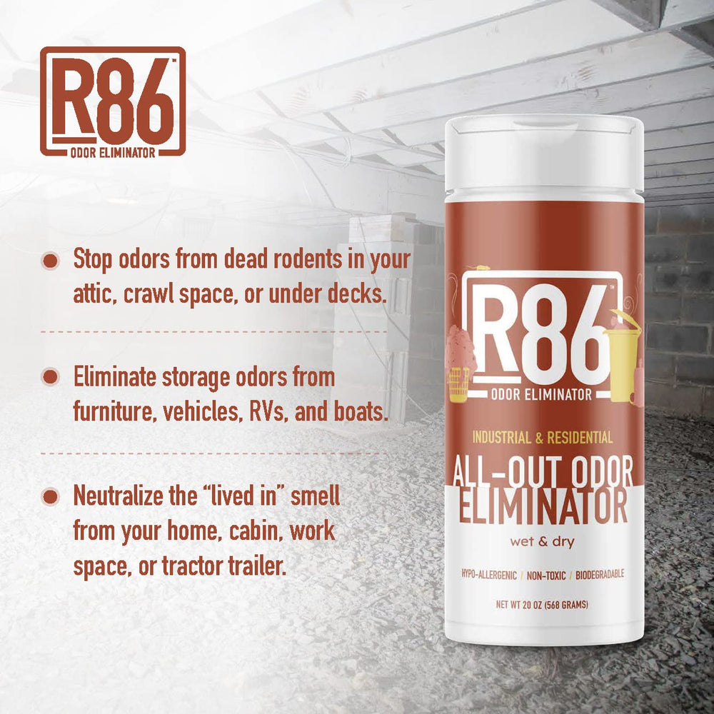 R86 spray bottle used for fabrics to neutralize odors effectively.