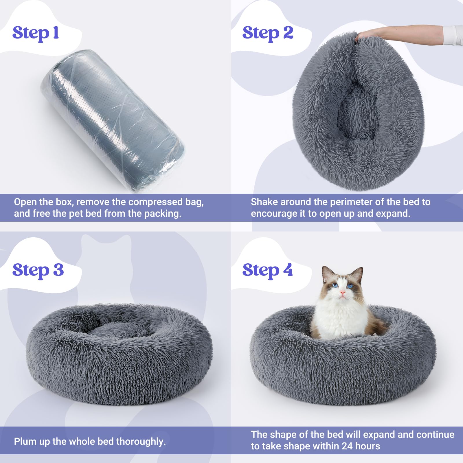 rabbitgoo cat bed easy care instructions help maintain loft