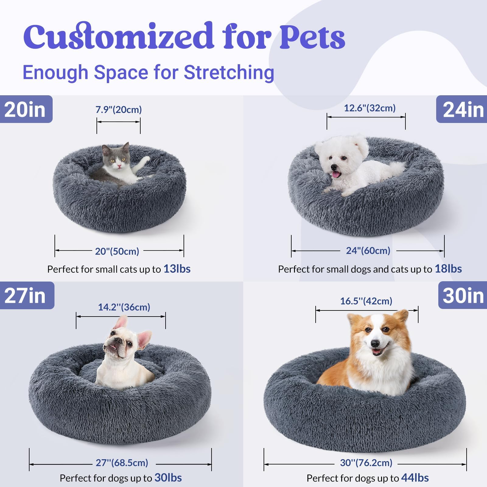 rabbitgoo cat bed round nest design supports head and neck comfort