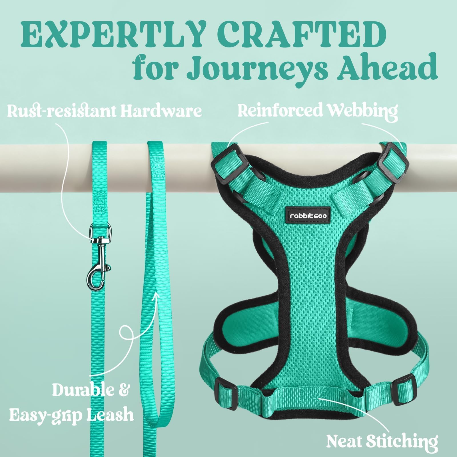 Rabbitgoo cat harness size chart helps choose the perfect fit.