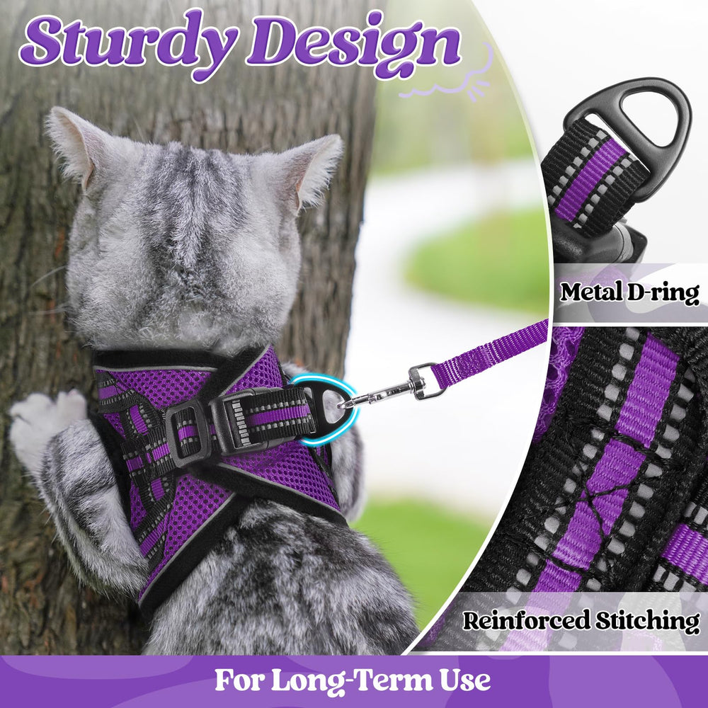 Rabbitgoo cat harness vest-style fit reduces neck strain during outdoor activities