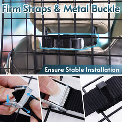 Rabbitgoo dog car barrier headrest straps provide tool-free setup and secure mounting.