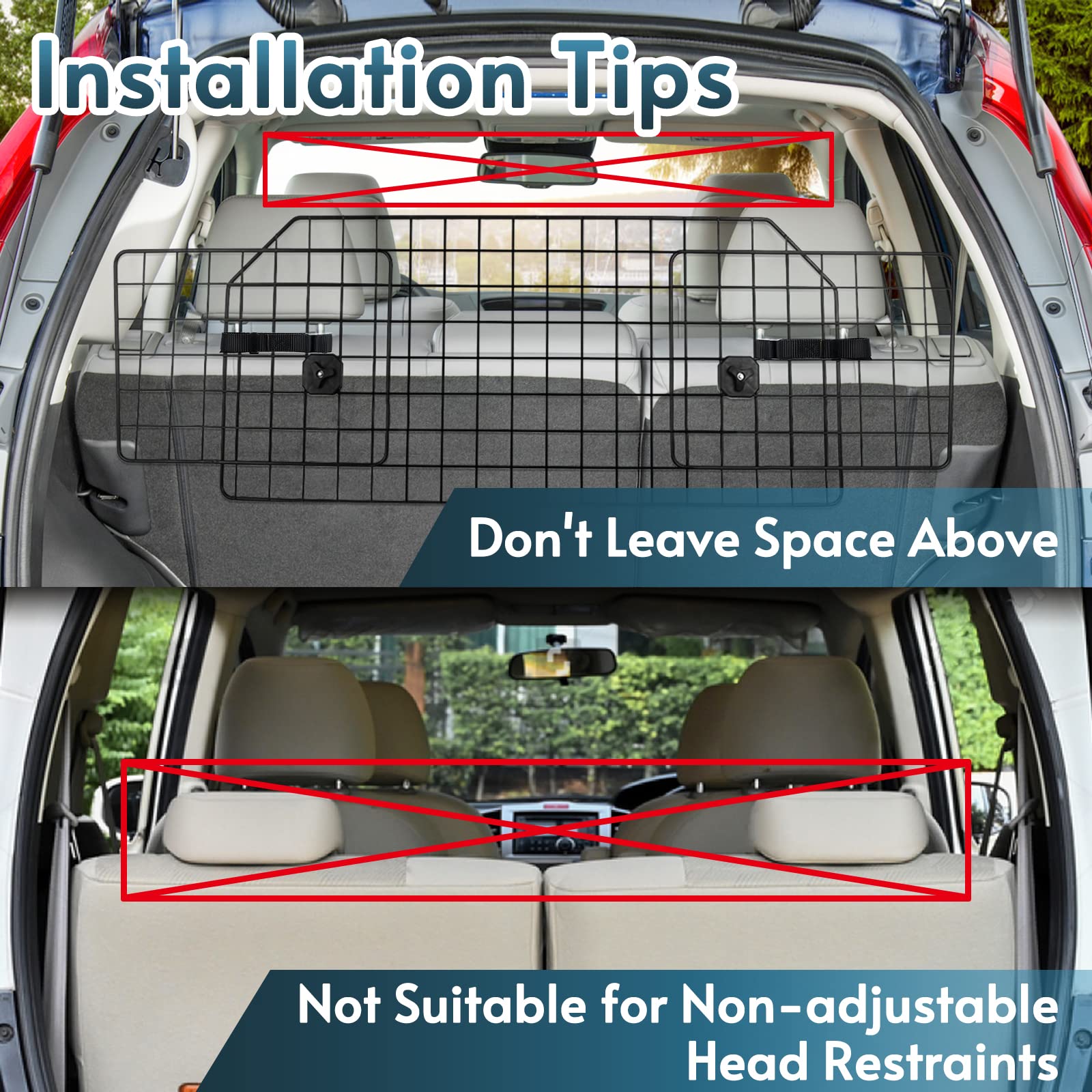 Rabbitgoo dog car barrier in use keeps pets contained during driving.