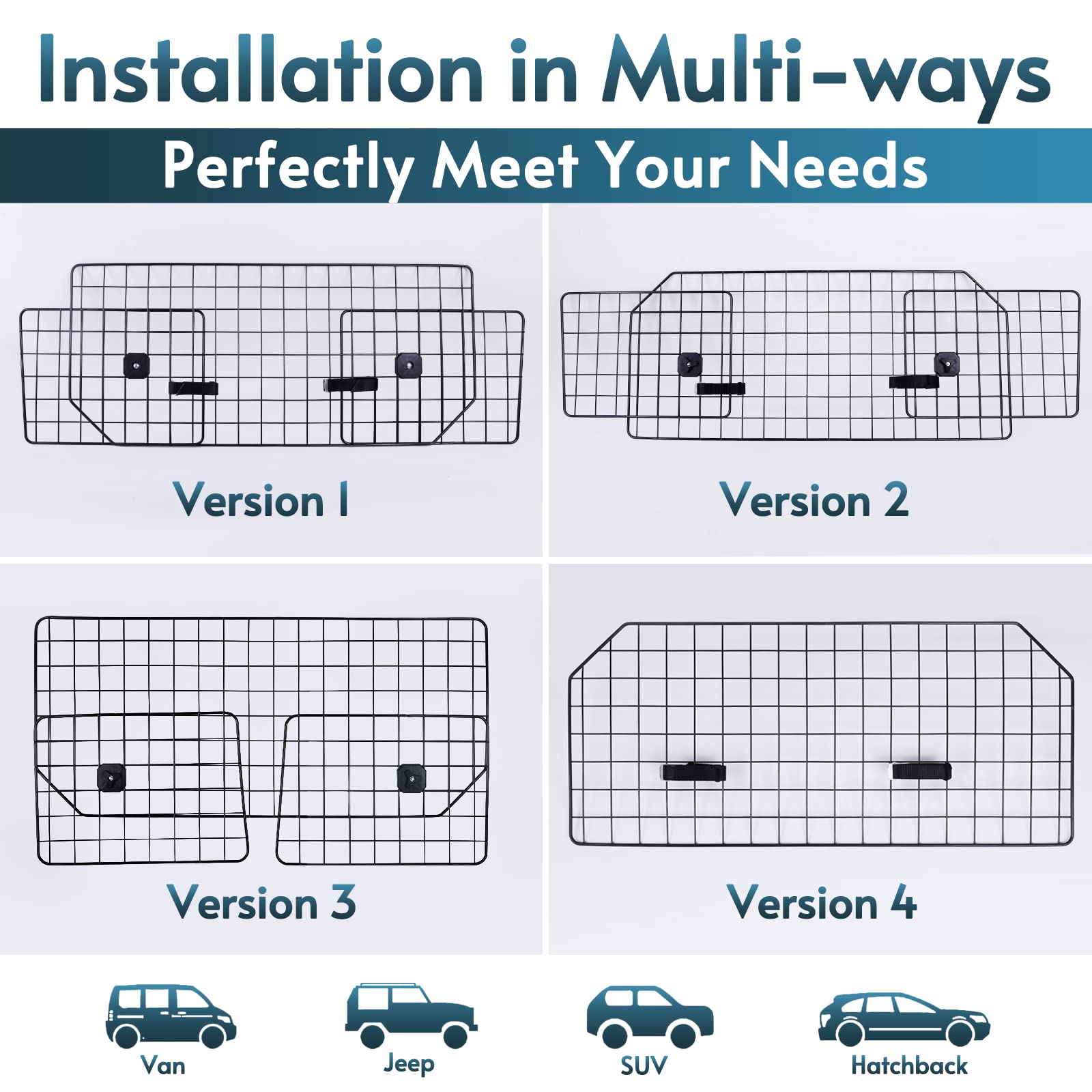 Rabbitgoo dog car barrier installation process shown for easy setup.