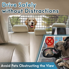 Rabbitgoo dog car barrier side panels extend coverage for wider back seats.