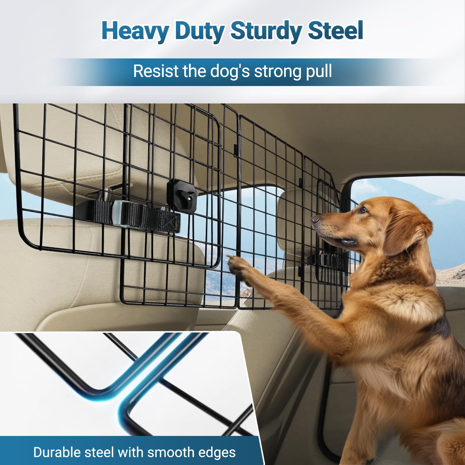Rabbitgoo dog car barrier universal-fit design covers a wide range of vehicles.