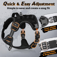 Rabbitgoo dog harness adjustable chest and neck girths for large breeds.