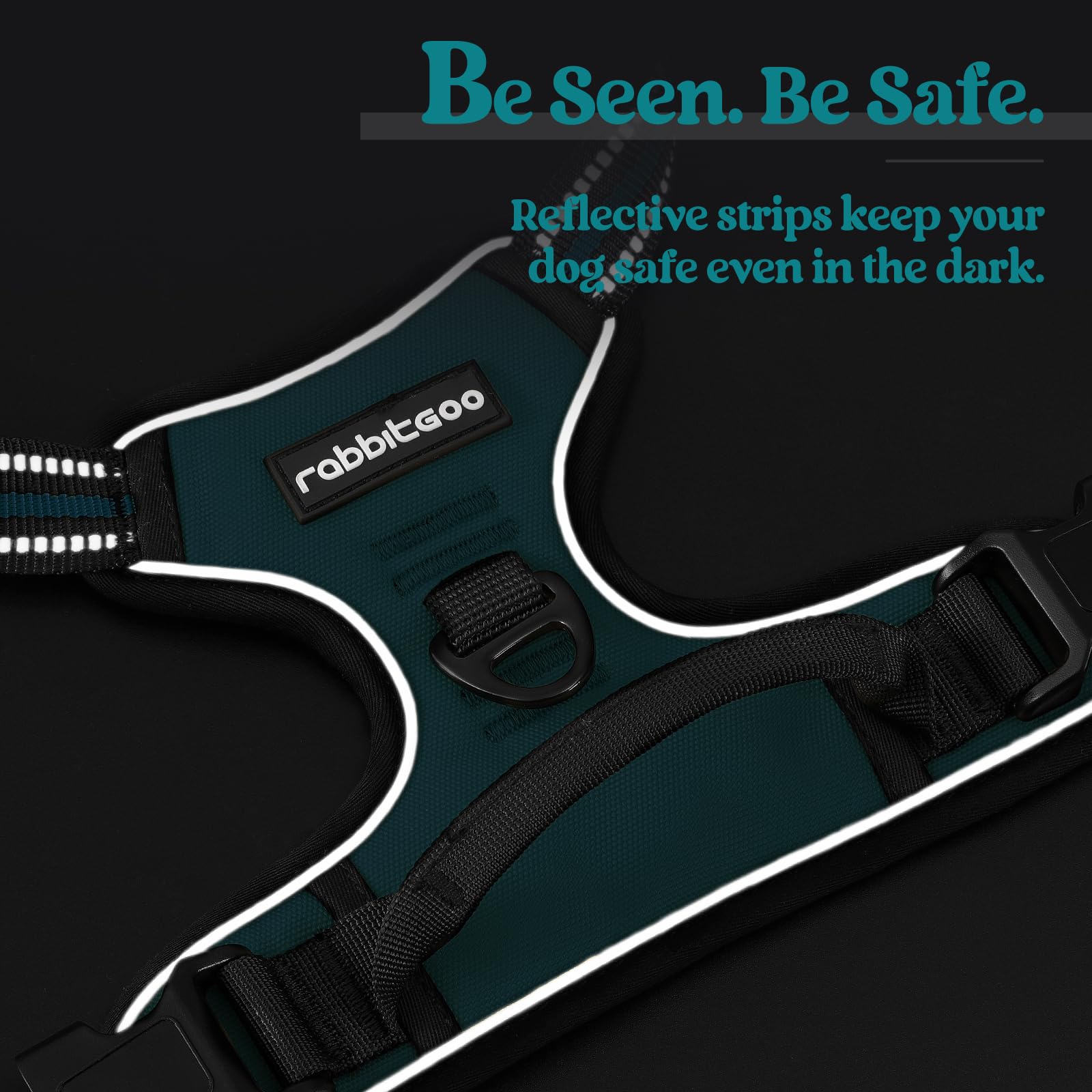 Rabbitgoo breathable mesh harness blue coral keeps dogs cool on outdoor adventures