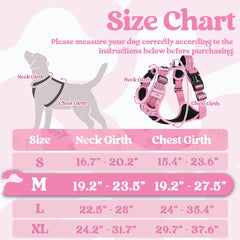 Rabbitgoo dog harness floral pink side view demonstrates adjustable straps for comfortable movement