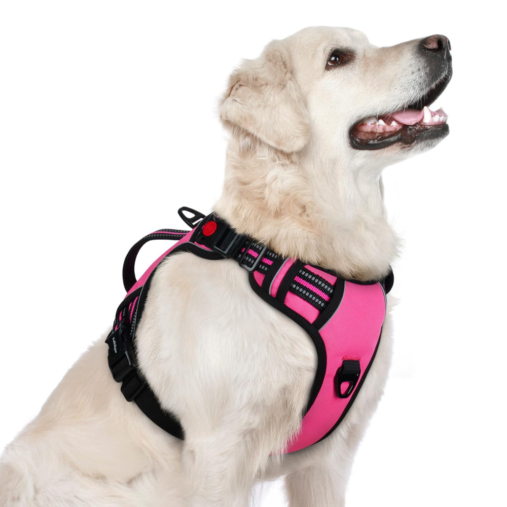 Rabbitgoo pink large dog harness front-clip for no-pull training