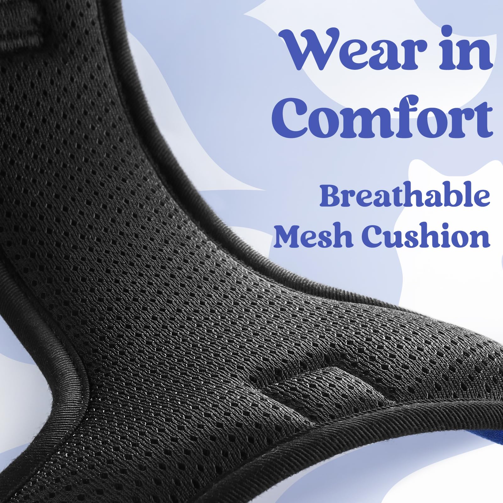 Rabbitgoo padded-edges harness reduces irritation with soft edges and cushioned wear.