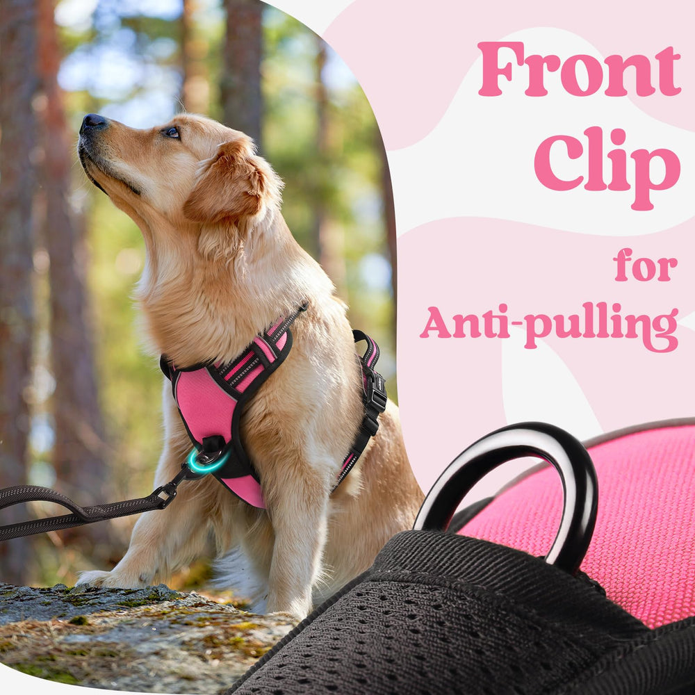 rabbitgoo dog harness rose pink padded edges prevent irritation during wear