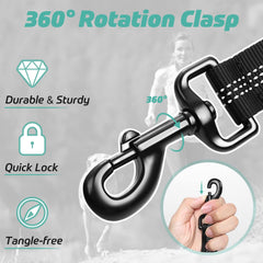 Rabbitgoo elastic bungee extension shows 45 to 62 inches reach for smoother stops.