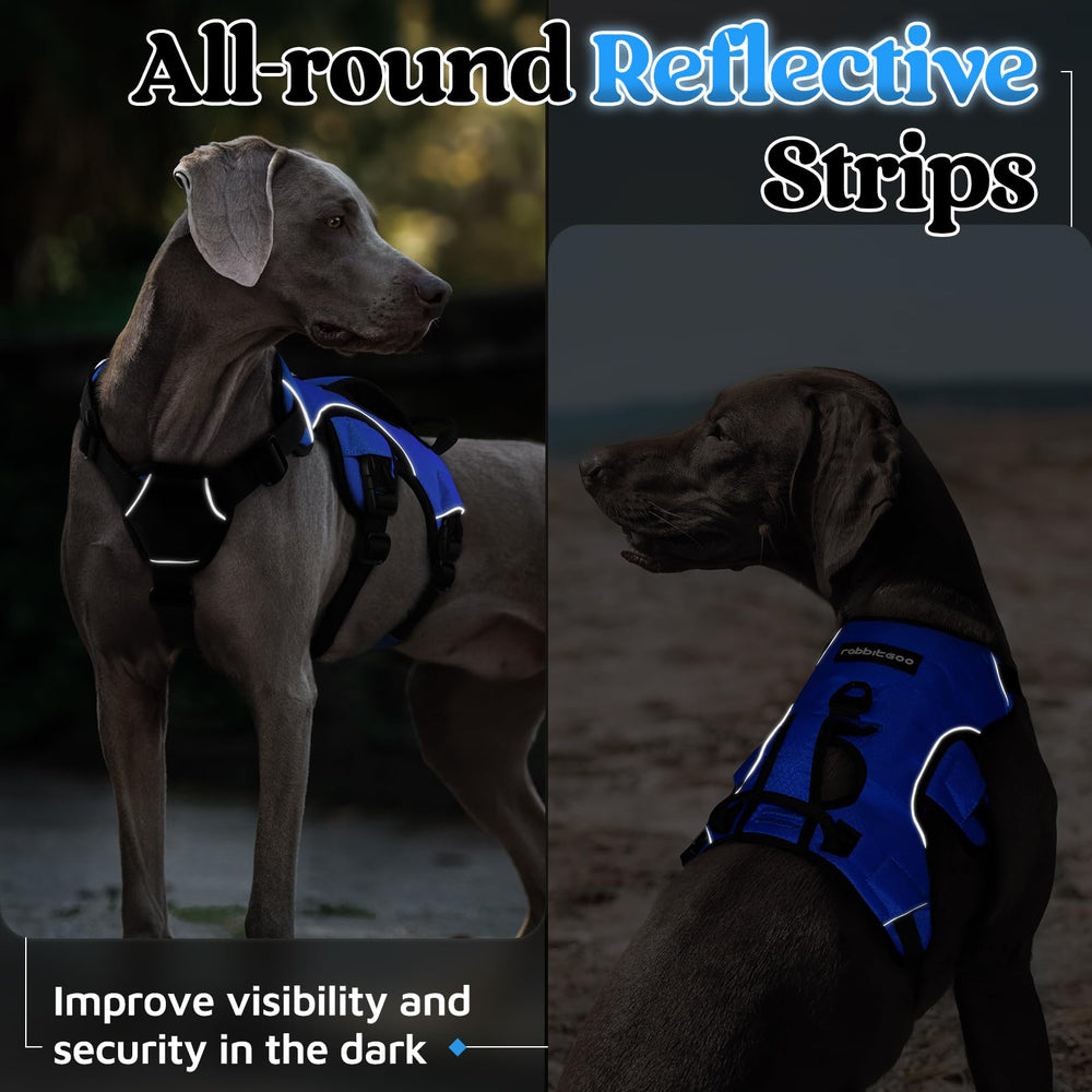 rabbitgoo Escape Proof Dog Harness blue padded comfort reduces friction on long hikes