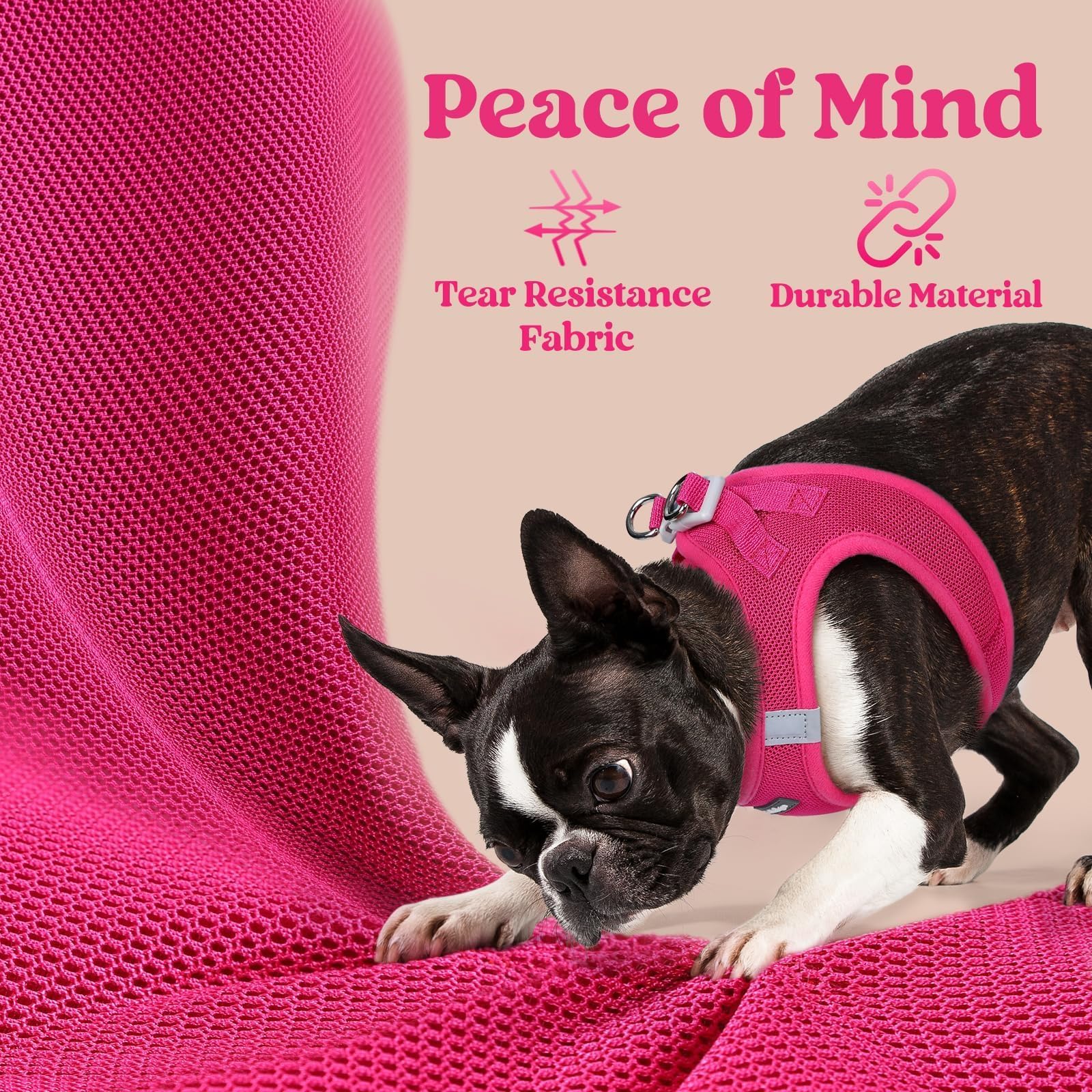 Rabbitgoo small dog harness rose red size guide for accurate fit