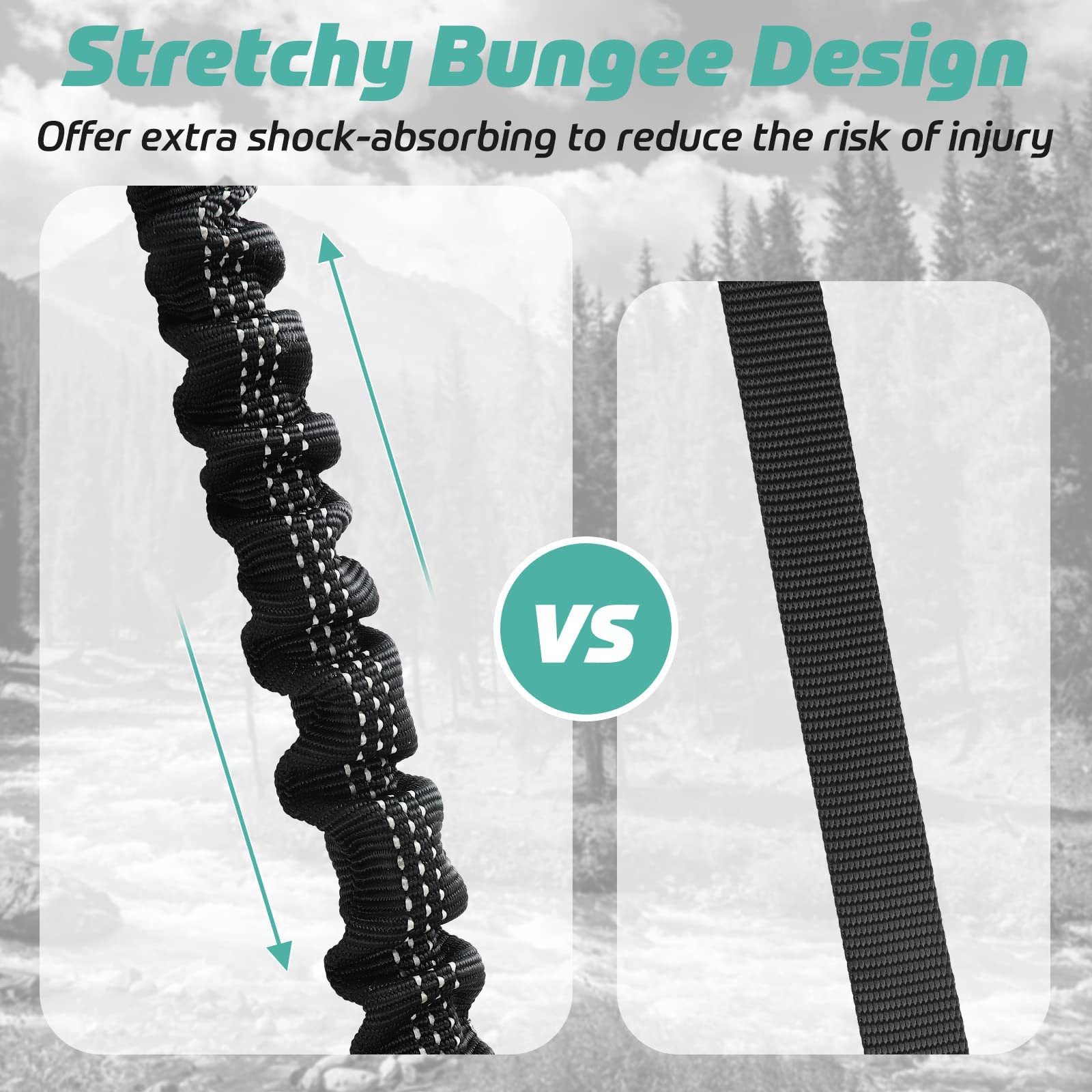 Rabbitgoo soft polyester handles deliver comfortable grip during long walks.