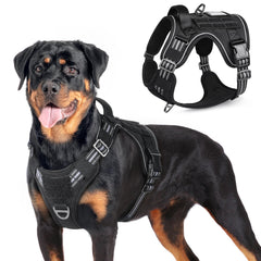 Rabbitgoo tactical dog harness front adjustments for secure fit during training