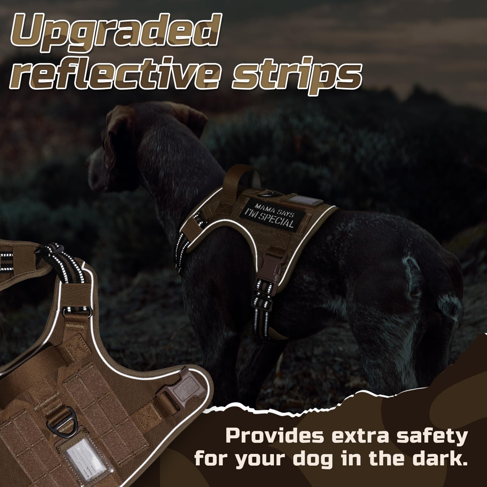 Rabbitgoo ID slot patch area ready for dog identification on adventures