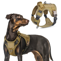 Rabbitgoo tactical dog harness size L front view for secure training and walking