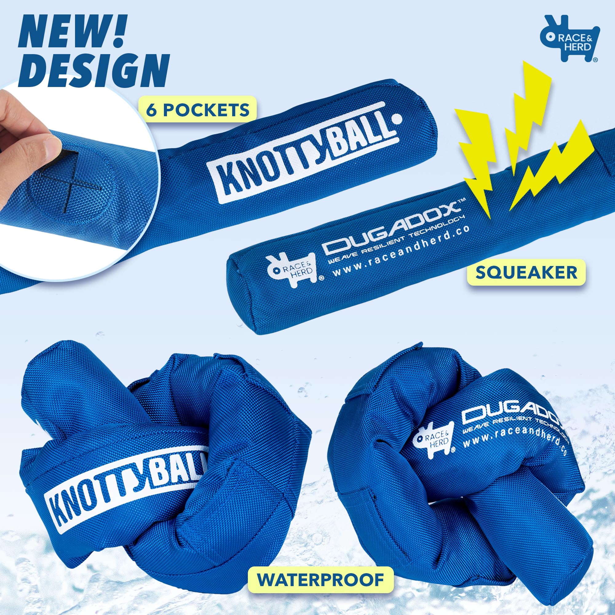 Race&Herd KnottyBall large-breed enrichment supports mental exercise.