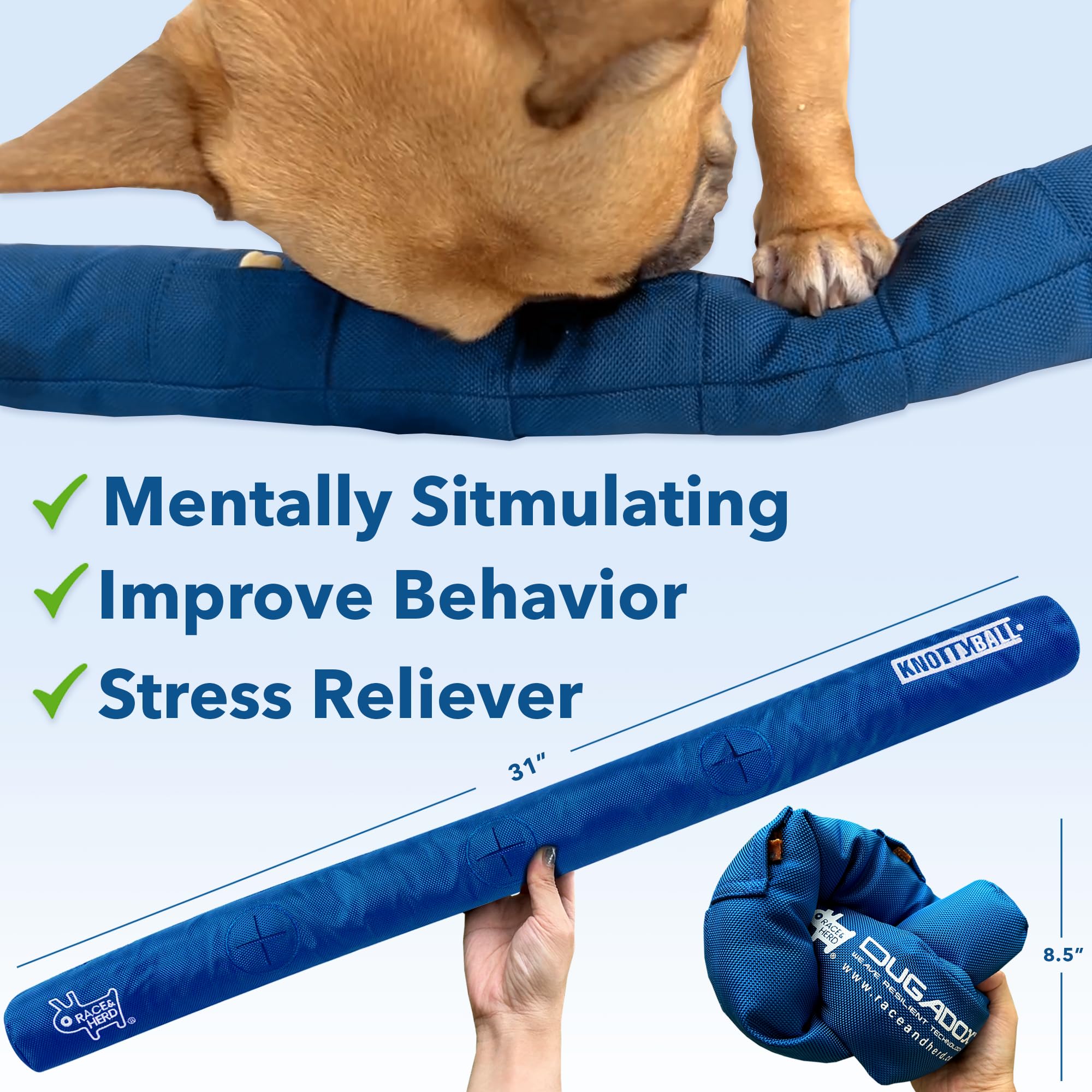 Race&Herd KnottyBall puzzle-toy designed for dogs.