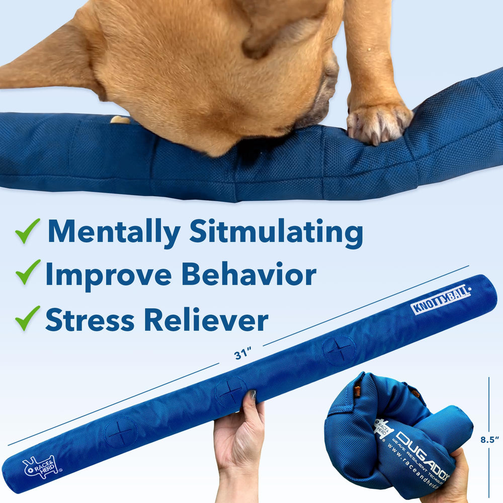 Race&Herd KnottyBall puzzle-toy designed for dogs.