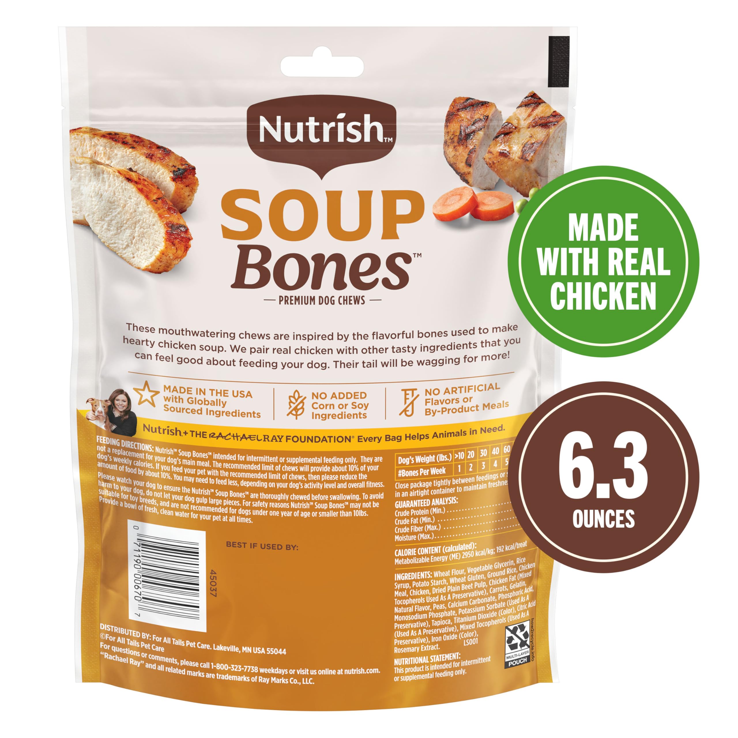 Rachael Ray Nutrish Soup Bones vegetables close-up—natural ingredients support tasty chewing.