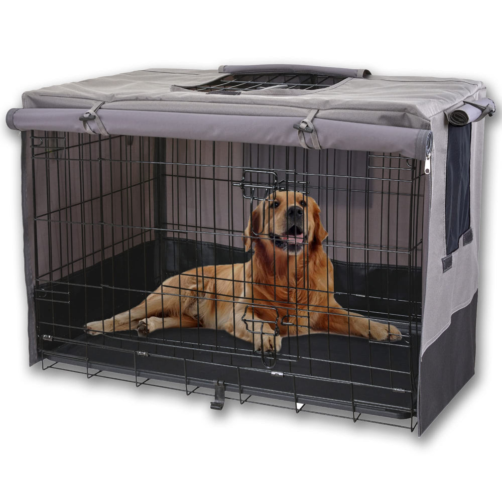 Rachmi Privacy Dog Crate Cover front opening for quick access and privacy.