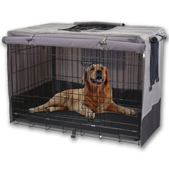 Rachmi Privacy Dog Crate Cover front opening for quick access and privacy.