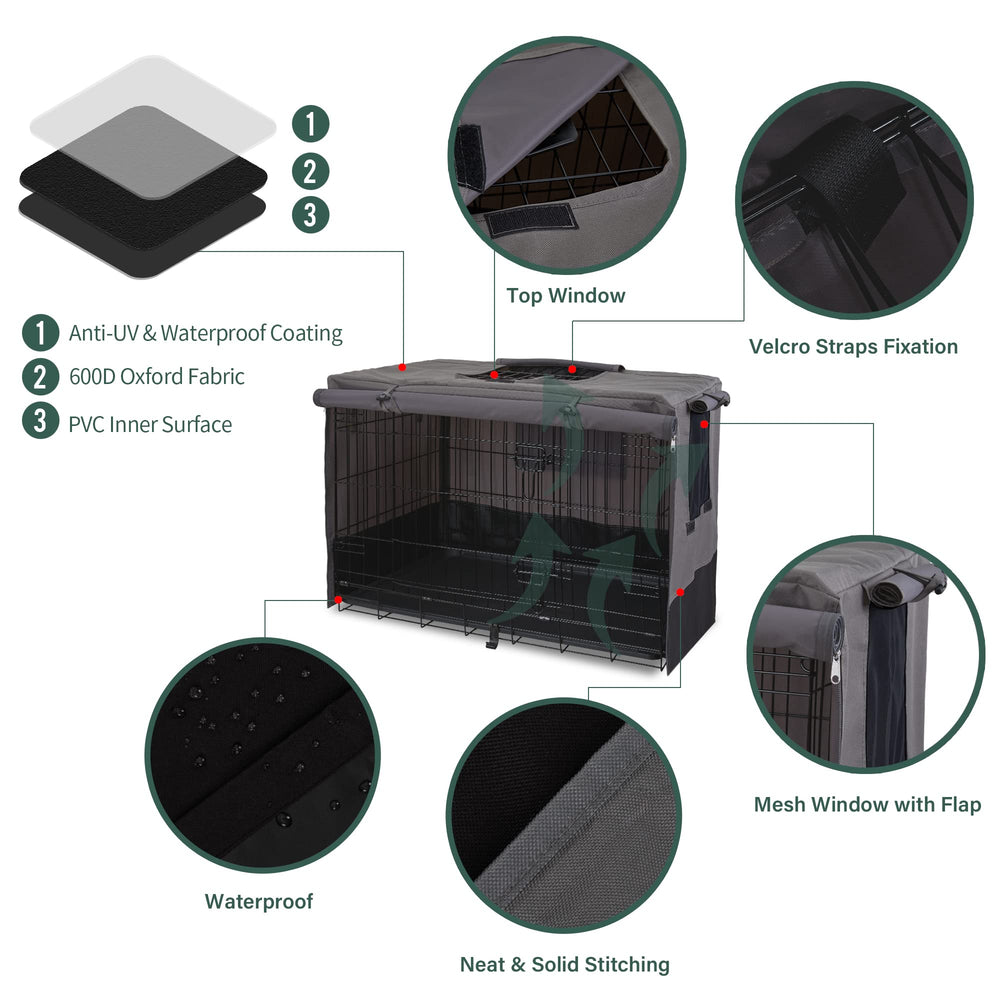 Rachmi Privacy Dog Crate Cover 49 inch fit for universal 48 inch crates.