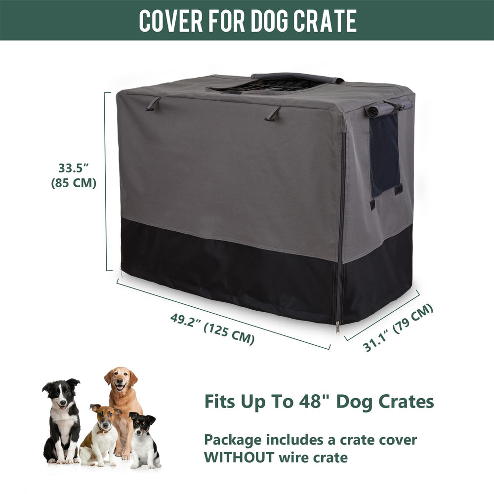 Rachmi Privacy Dog Crate Cover waterproof coating shields crate from rain and wind.
