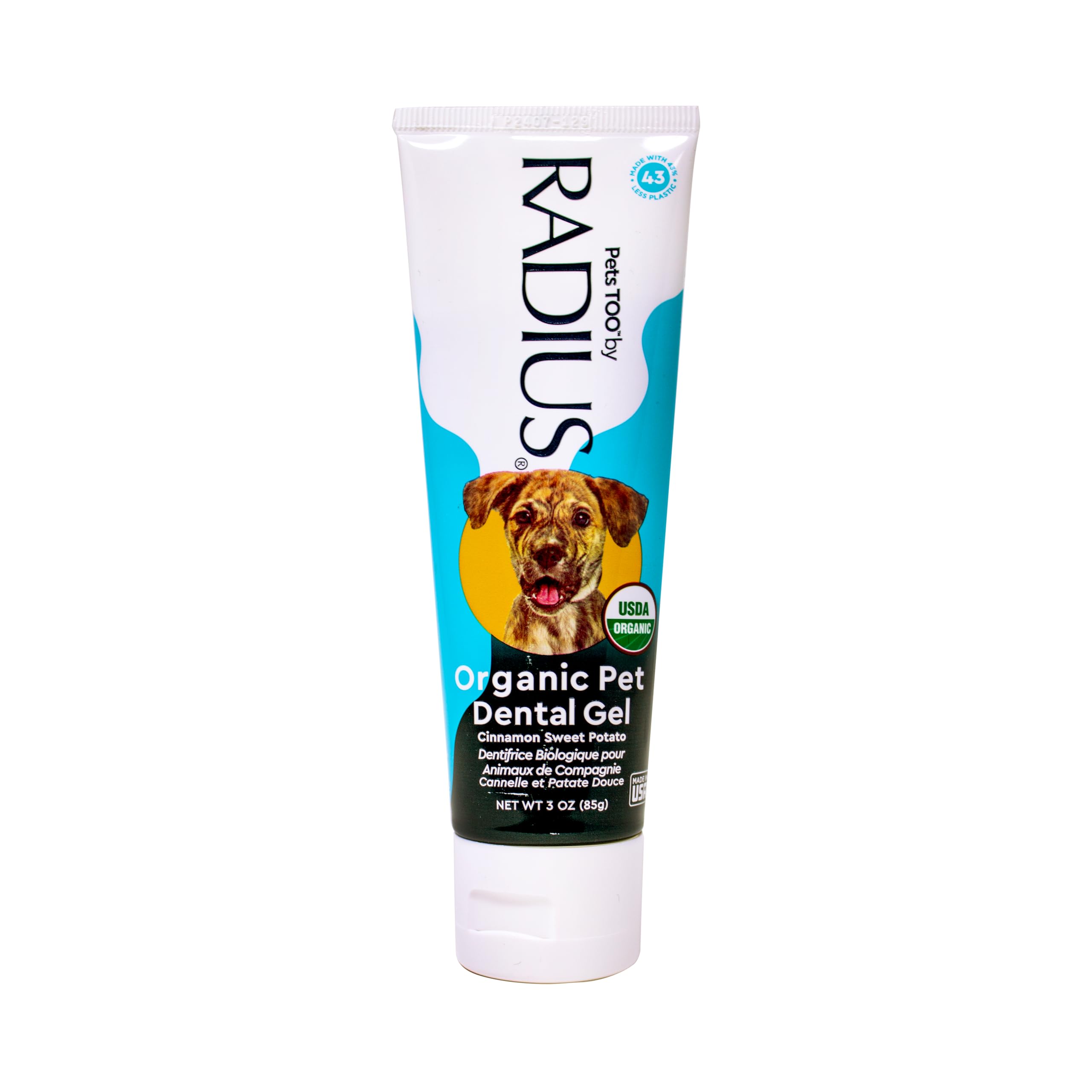 RADIUS canine toothpaste brush attachment image suggests easy at-home brushing sessions.
