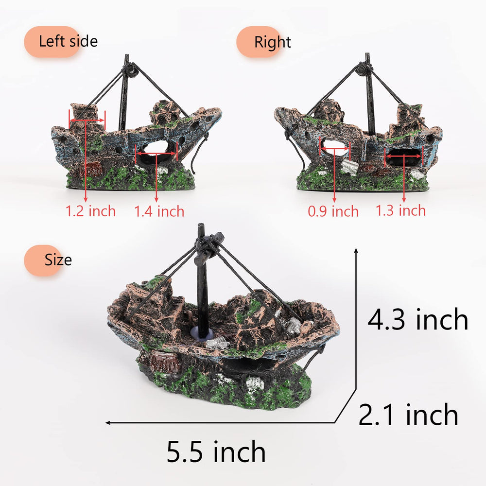 Raeasily aquarium-resin shipwreck-colors brighten freshwater tanks with vivid, natural tones.