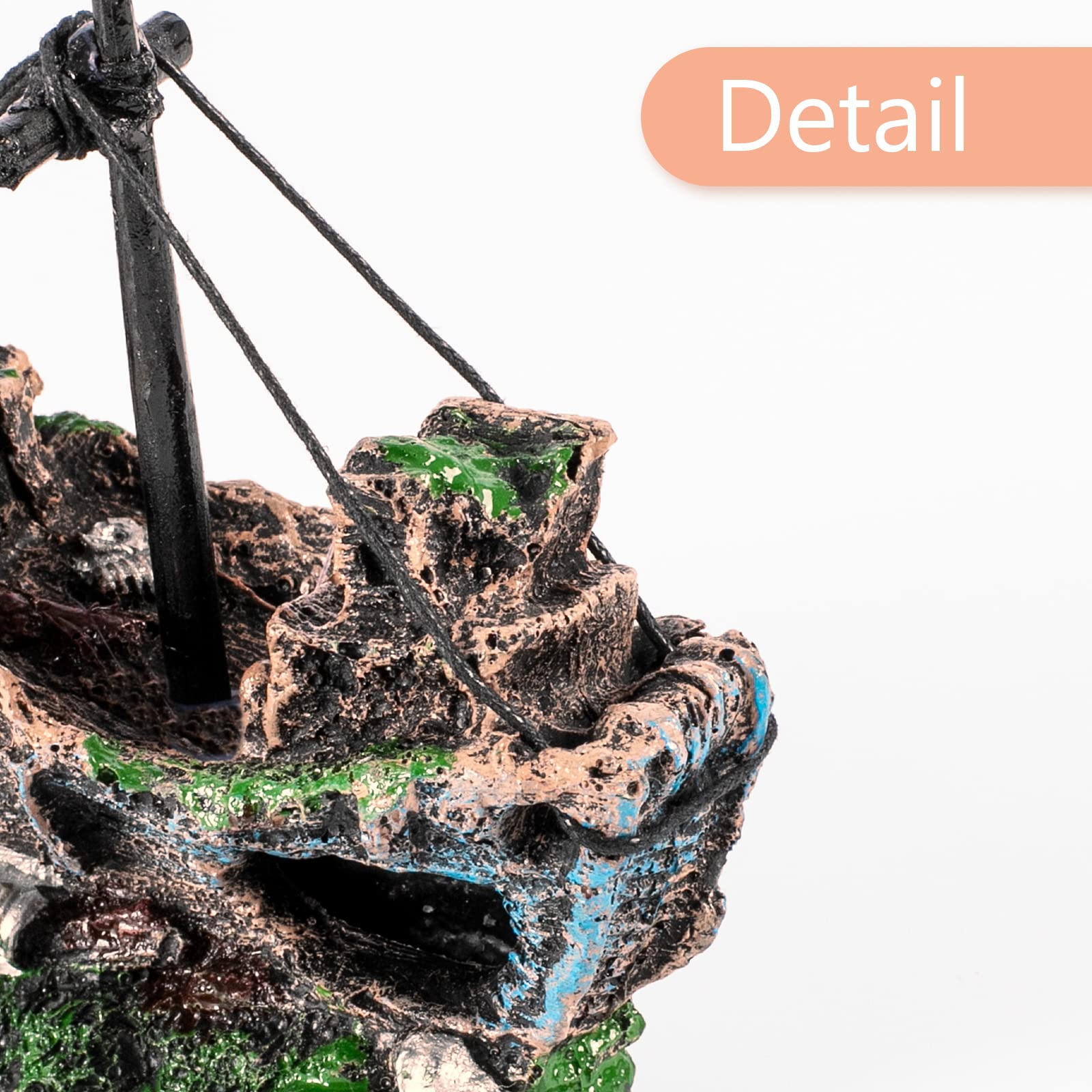 Raeasily shipwreck-10-55gal fit anchors a focal point in mid-sized aquariums.