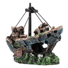 Raeasily shipwreck sunken-ship decor adds dramatic realism to your aquarium scenery.
