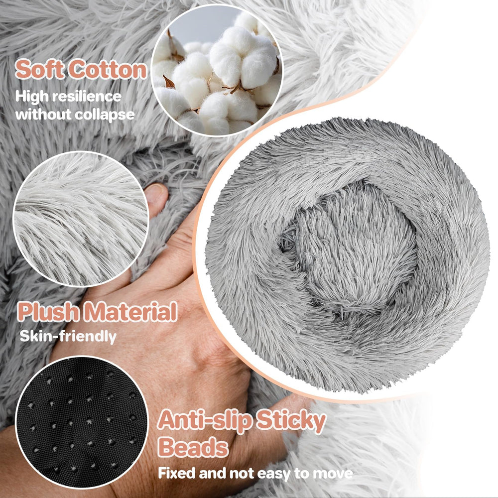 RAINFLOW cat bed round anti-slip bottom keeps the bed in place during play.