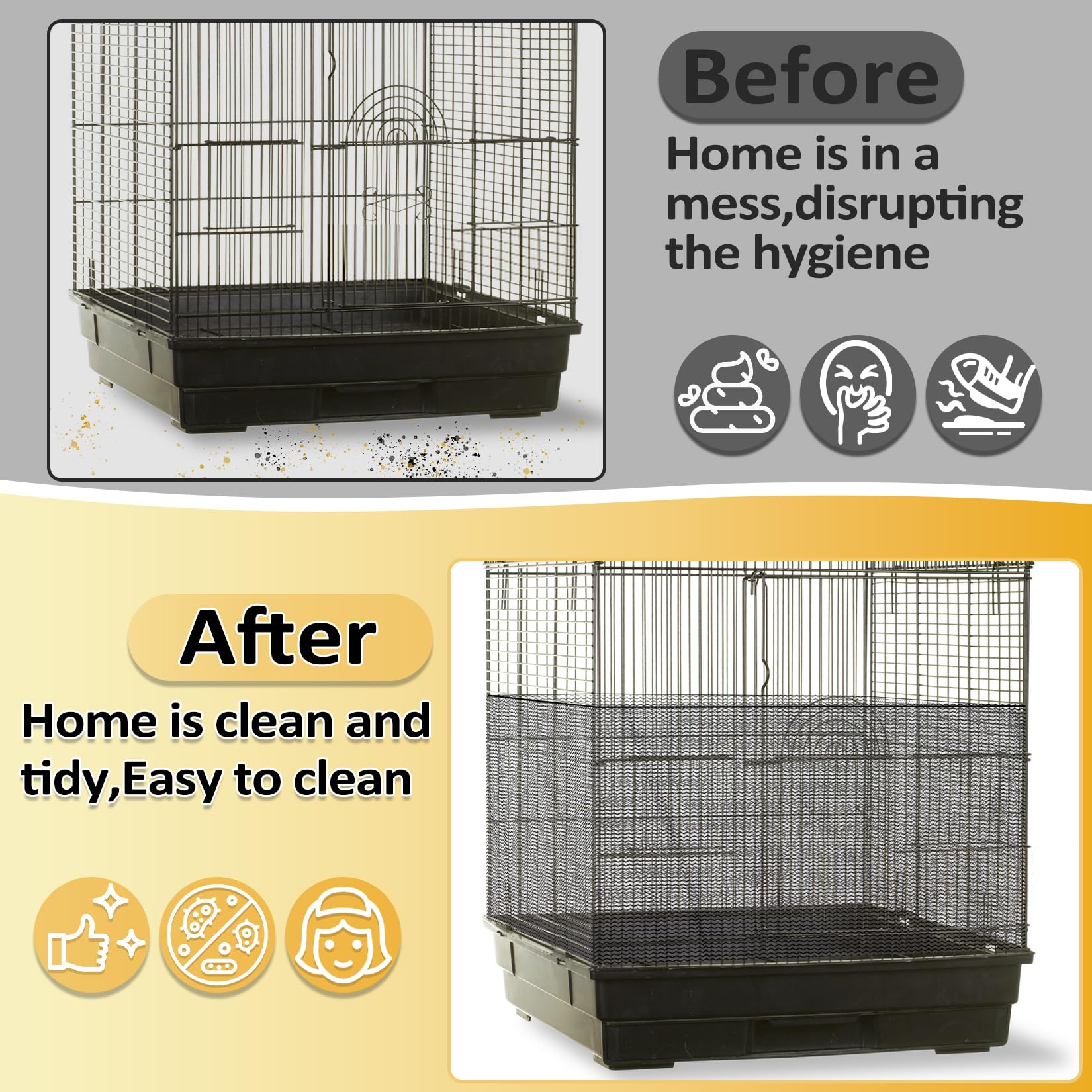 RAINFLOW easy attach and remove cage cover for quick maintenance.
