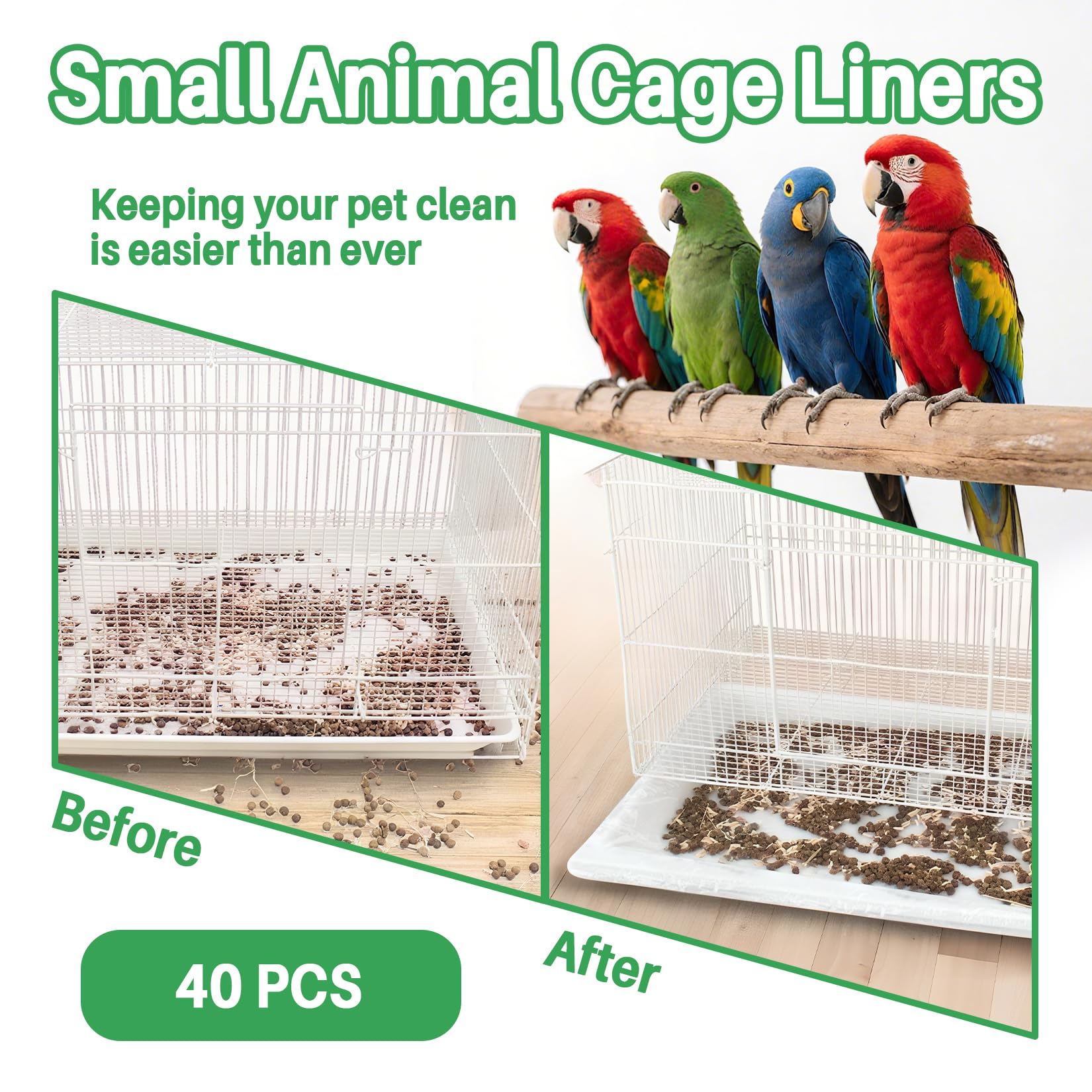 RAINFLOW durable, non-toxic liner designed for daily small-pet cages.